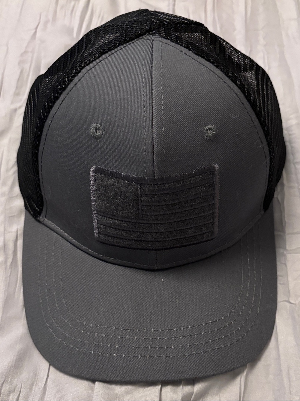 Charcoal Black Patch Trucker Hat